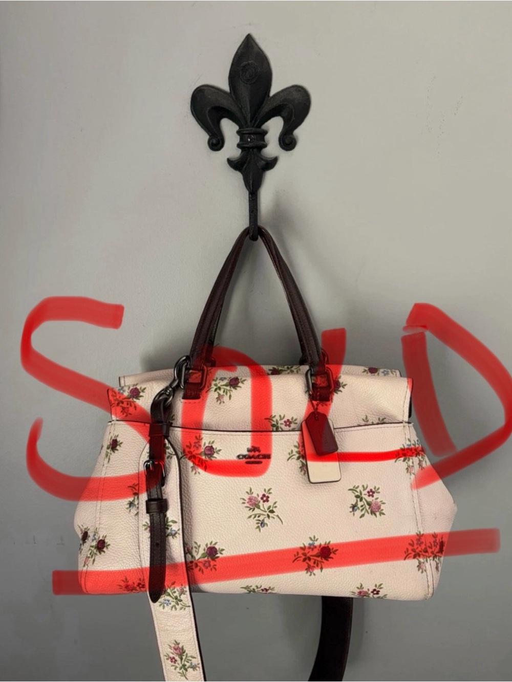 ❌❌ SOLD ❌❌ COACH Fulton Satchel Ivory Cross Stitch Floral Print/ Matching Strap